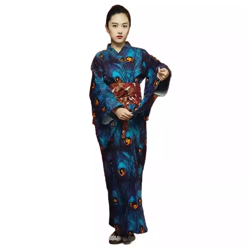 KIMONO JAPONAIS FEMME BLEU MARINE--