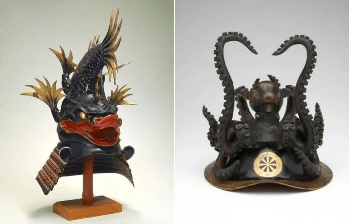 Casque Samourai Japonais Forme Poisson et Octopus