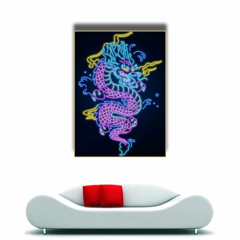 Poster Dragon Céleste Néon