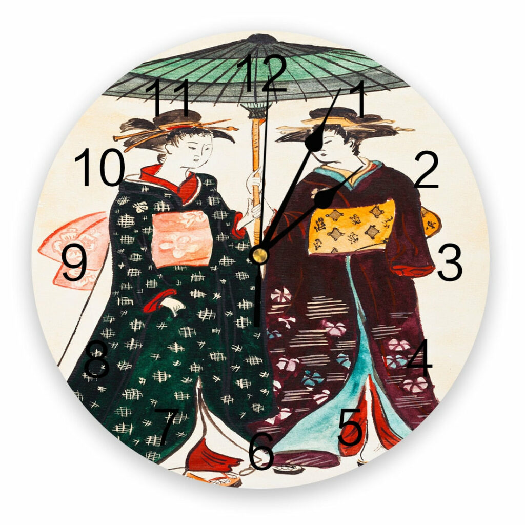 Horloge Murale Japonaise Geisha Japonaise