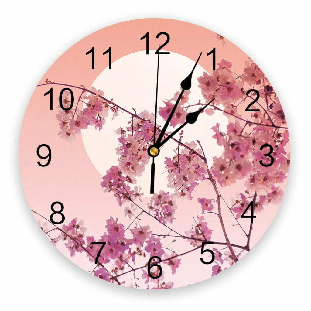 Horloge Murale Japonaise Sakura Lune