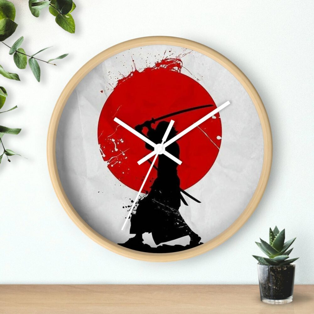 Horloge Murale Japonaise Samurai Soleil Levant HQ