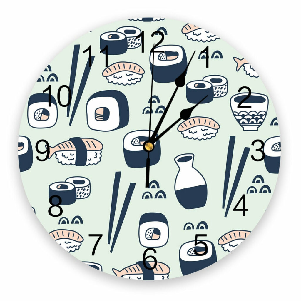 Horloge Murale Japonaise Sushi