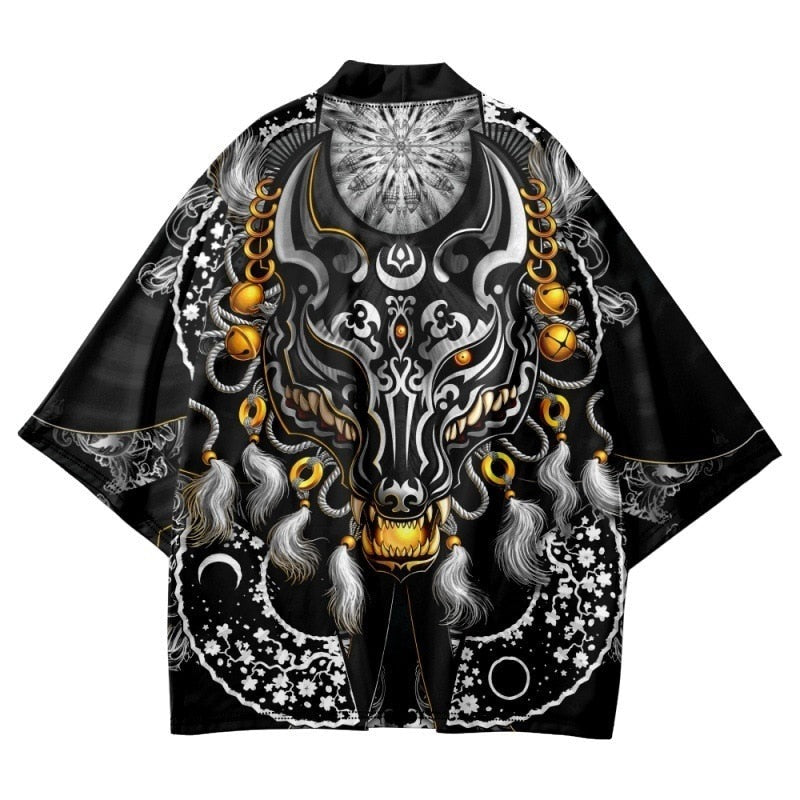 Kimono Kitsune Démoniaque Noir